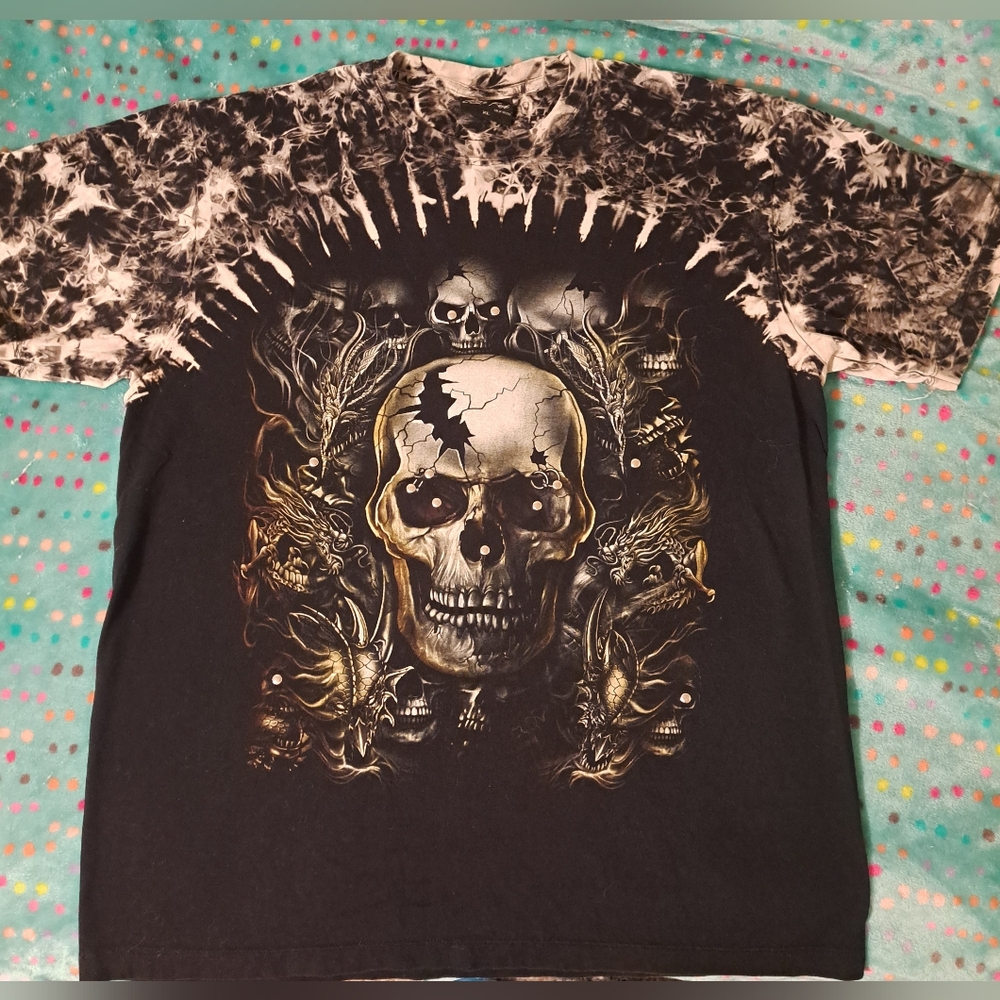 Like new Jay's Rock tee. Size XL black and white skull studded design